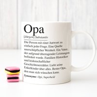 Tasse Opa Definition Personalisiert Name Opi Großvater Geschenk Geburtstag Personalisierung Individuell Spruch Von Enkelkinder Kaffeetasse von KiddleDesign