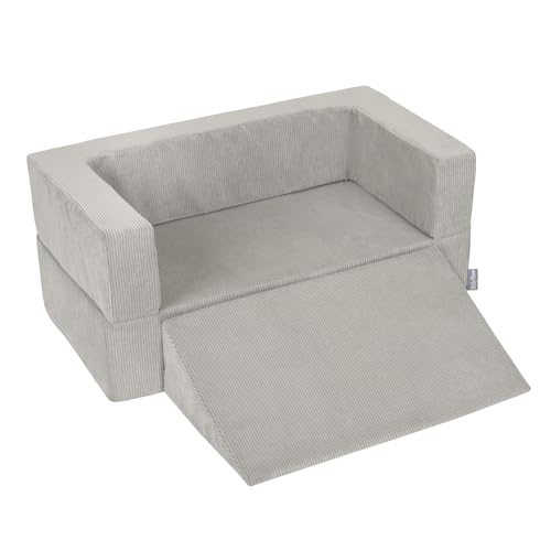 KiddyMoon Kindersofa Modular Mit Weichem Zwickel Für Kinderzimmer Bequem Vielseitig Gerippter Stoff Abnehmbarer Bezug Perfekt Zum Spielen Und Entspannen von KiddyMoon