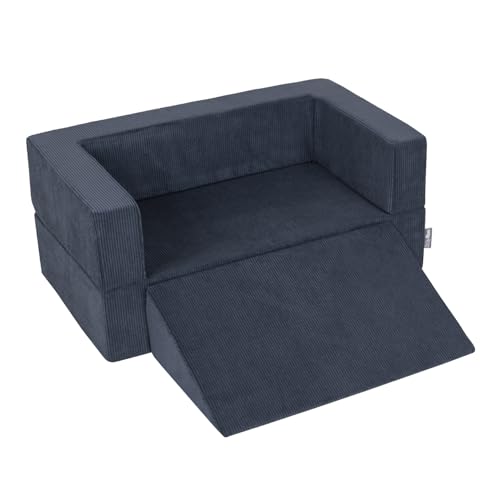 KiddyMoon Kindersofa Modular Mit Weichem Zwickel Für Kinderzimmer Bequem Vielseitig Gerippter Stoff Abnehmbarer Bezug Perfekt Zum Spielen Und Entspannen von KiddyMoon
