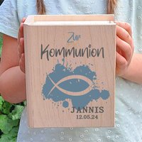 Geschenk Kommunion Spardose Geldgeschenk Holz-Sparbuch Kinder Geschenkidee Kommunionsgeschenk von KiddydooDE