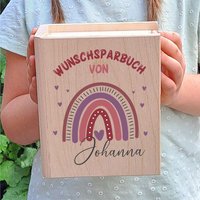 Spardose Kinder Regenbogen Geschenk - Geburt Taufe Geburtstag Sparbuch Holz Spardose Kinder Regenbogen Geschenk - Geburt Taufe Geburtstag Sparbuch Holz von KiddydooDE
