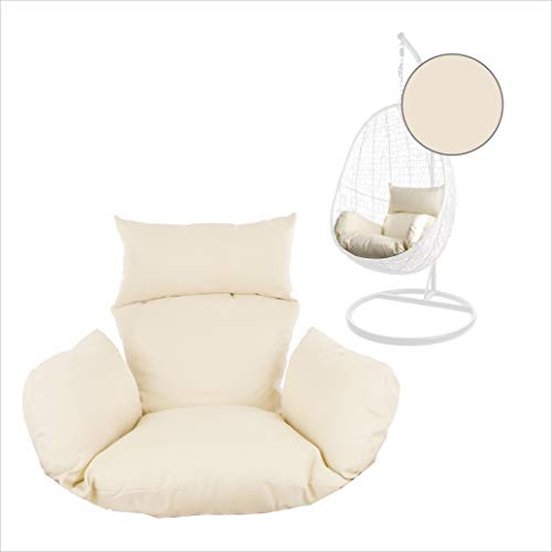 Kideo® Sitzkissen für Hängesessel, Swing Chair Kissen, Ersatzkissen, Wechselkissen, waschbar, 2-teilig, Elfenbein (Nest, 0050 Ivory) von Kideo