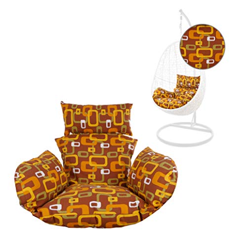 Kideo® Sitzkissen für Hängesessel, Swing Chair Kissen, Ersatzkissen, Wechselkissen, waschbar, 2-teilig, braun Retro (Nest, 7117 Hello Seventies) von Kideo