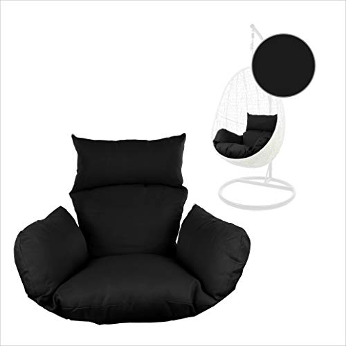 Kideo® Sitzkissen für Hängesessel, Swing Chair Kissen, Ersatzkissen, Wechselkissen, waschbar, 2-teilig, schwarz (Nest, 9999 Black) von Kideo