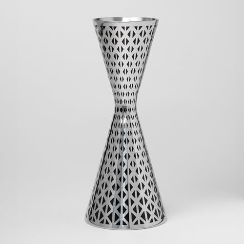 Jigger Kidia "Geometric Lines" - Professioneller Cocktail-Messbecher 30/60 ml mit innovativer Verpackung einer weißen Baseballkappe (Geometric Lines White Hat) von Kidia