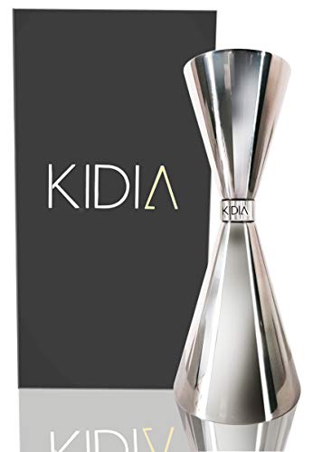 Kidia Doppel Jigger aus Edelstahl 304, Cocktail Messbecher mit Maßeinteilung, 30/60 ml, Silber Kidia Doppel Jigger aus Edelstahl 304, Cocktail Messbecher mit Maßeinteilung, 30/60 ml, Silber von Kidia