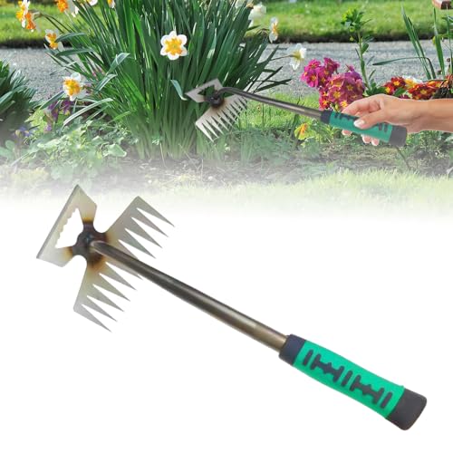 Kidmis Gartenarbeit Hand Unkrautstecher, Unkrautstecher, Fugenkratzer Unkraut, Outdoor-Garten-Reinigungsschaufel, Gartengeräte, Profi Trimmer Unkraut Geeignet zum Jäten (11 Zähne) von Kidmis