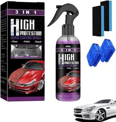 Kidmis High Protection 3in1 Spray, Neu 3 in 1 High Protection Spray, 3-in-1 hoher schutz schnelles auto-beschichtung spray, Multi Functional Coating Renewal Agent, Auto Politur (1) von Kidmis