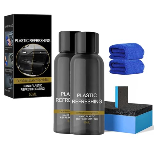 Kidmis Reparaturmittel für Autokunststoffe, 50ML Revitalisierendes Beschichtungsmittel für Kunststoffe, Plastic Revitalizing Coating Agent, Auto Kunststoffteile Runderneuerungsmittel (2 Stück) von Kidmis