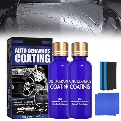 Micro-Molecule Crystal Coating Restoration Care Agent, Auto Kunststoff Auffrischer, Karosseriedichtmasse Kunststoff Auffrischer Auto Nano Keramik Autolack Restaurator für Oxidatio (2pcs) von Kidmis