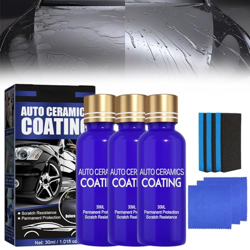 Micro-Molecule Crystal Coating Restoration Care Agent, Auto Kunststoff Auffrischer, Karosseriedichtmasse Kunststoff Auffrischer Auto Nano Keramik Autolack Restaurator für Oxidatio (3pcs) von Kidmis