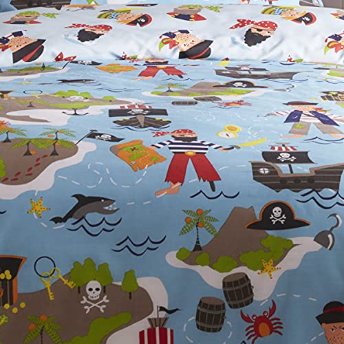 Kids' Club Bedding Map Pirate Treasure Children's Pencil Pleat Curtains Kidz Club Vorhänge mit Piratenmotiv, 167,6 x 182,9 cm, Mehrfarbig, 66" Width x 72" Drop von Kids' Club Bedding