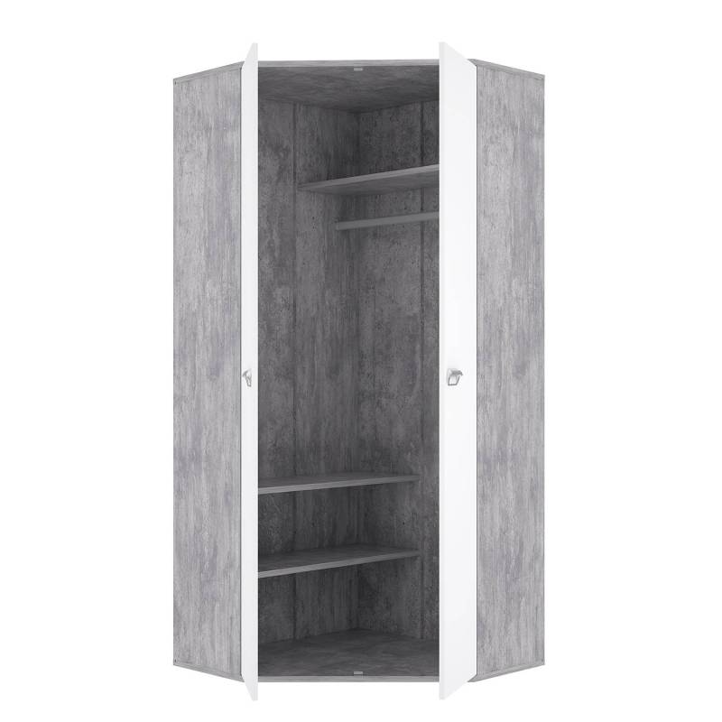 home24 Eckkleiderschrank 84 x 188 x 84cm Grau/Weiß home24 Eckkleiderschrank 84 x 188 x 84cm Grau/Weiß von home24
