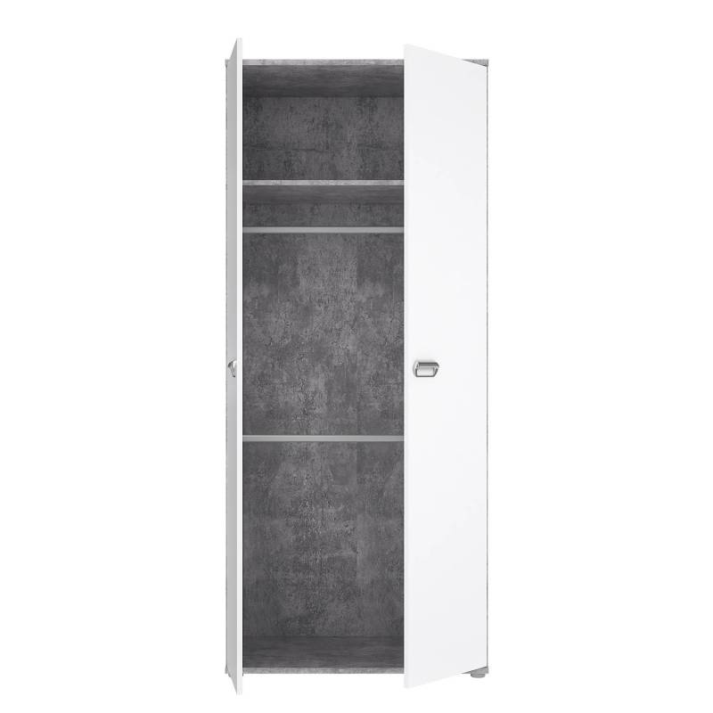 home24 Kleiderschrank I 80 x 188 x 53cm Grau/Weiß von home24