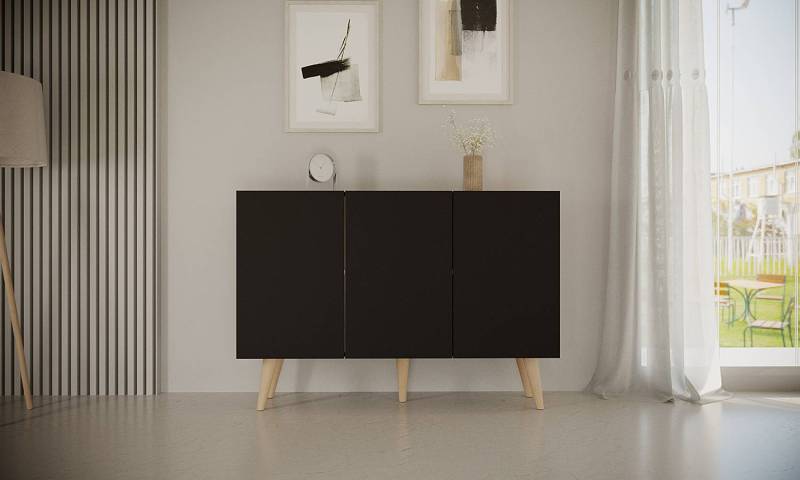 home24 Kommode Babydreams 120 x 40cm Schwarz/Schwarz von home24