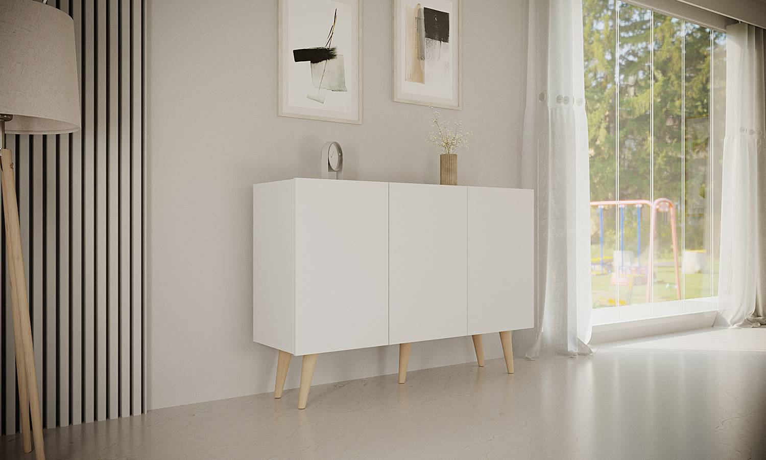 home24 Kommode Babydreams 120 x 40cm Weiß/Weiß von home24