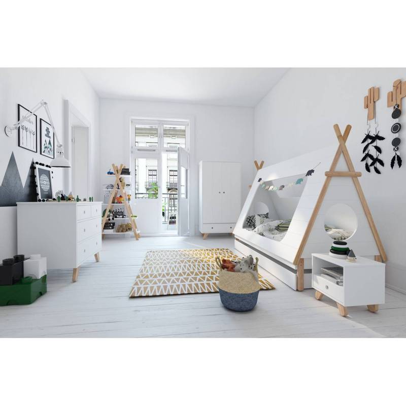 home24 Nachtkommode Kimi 40 x 40 x 35cm Weiß von home24