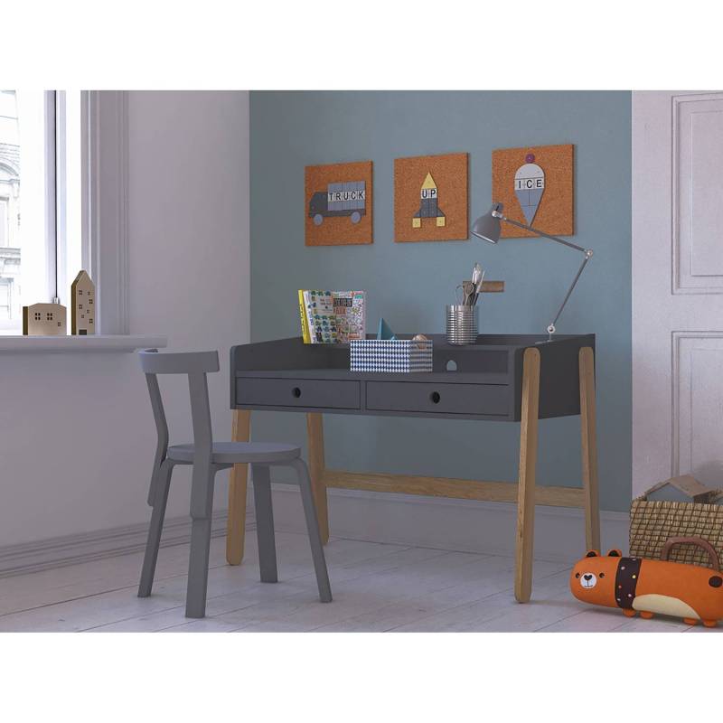 home24 Schreibtisch Ando 108 x 76 x 55cm Grau von home24