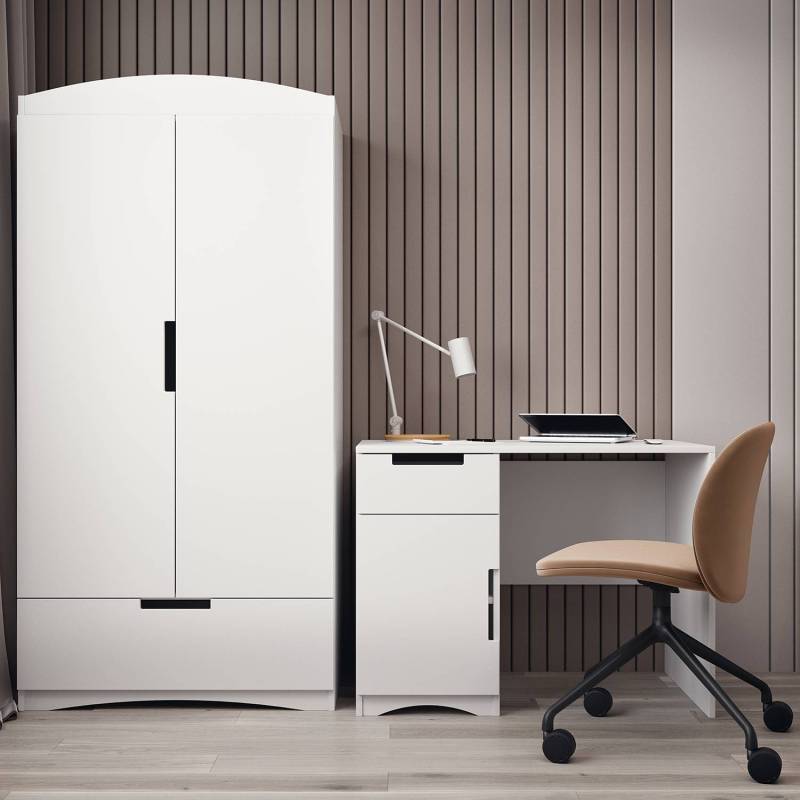 home24 Schreibtisch 10 x 87 x 60cm Weiß von home24
