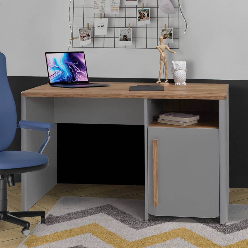 home24 Schreibtisch 120 x 74 x 59cm Braun/Grau von home24