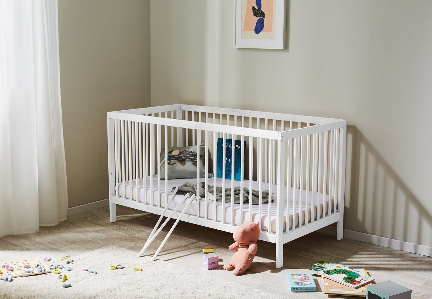 Kids Collective Babybett Kinderbett Gitterbett 60x120 und 70x140 cm herausnehmbare Sprossen, Buchenholz weiß 70x140 cm von Geburt bis 6. Lebensjahr Kids Collective Babybett Kinderbett Gitterbett 60x120 und 70x140 cm herausnehmbare Sprossen, Buchenholz weiß 70x140 cm von Geburt bis 6. Lebensjahr von Kids Collective