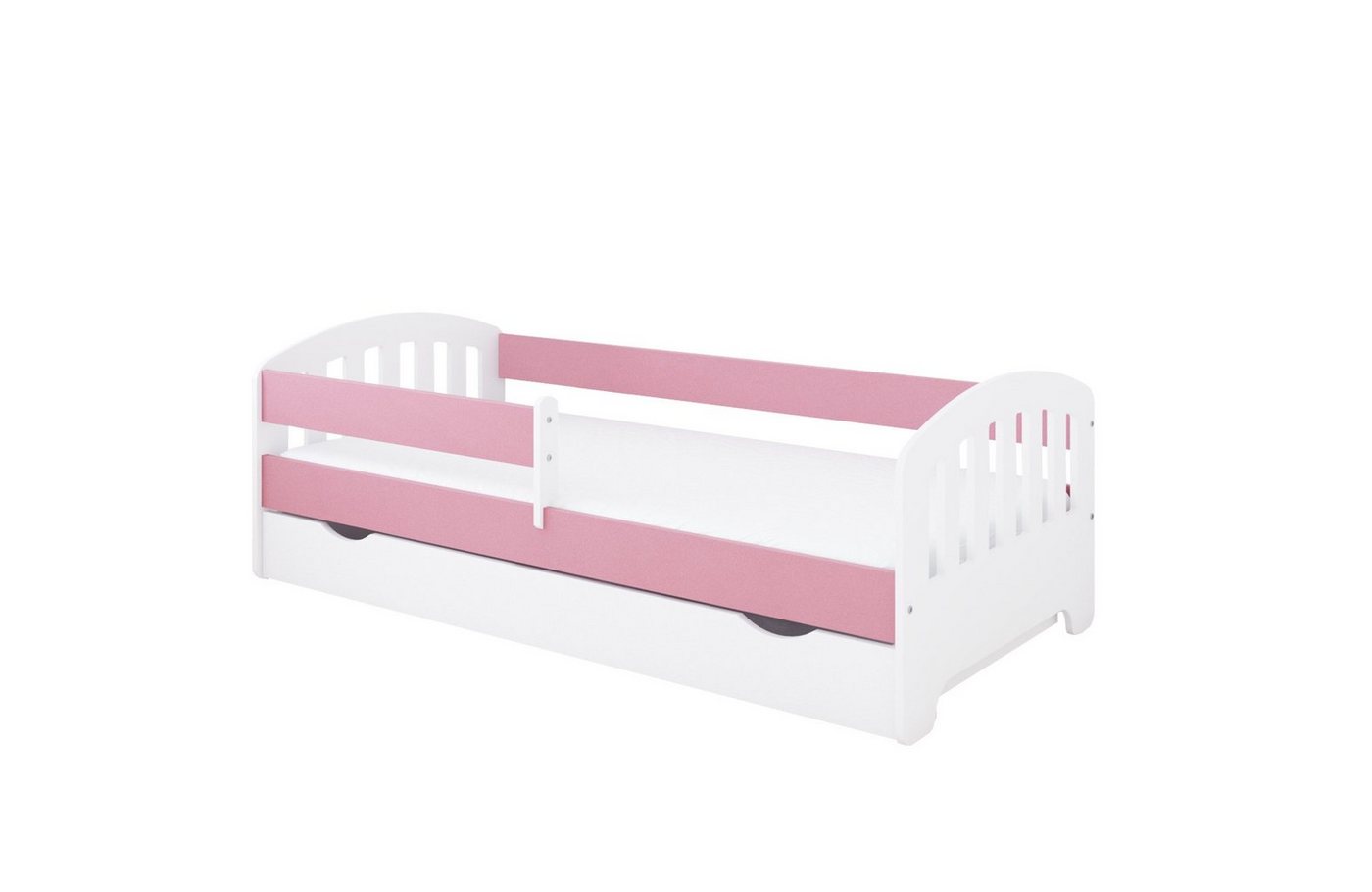 Kids Collective Kinderbett 80x160, 80x180, 90x200 cm mit Schublade, Rausfallschutz, Lattenrost, Mädchen Jungen Bett, in pink, 180x80 von Kids Collective