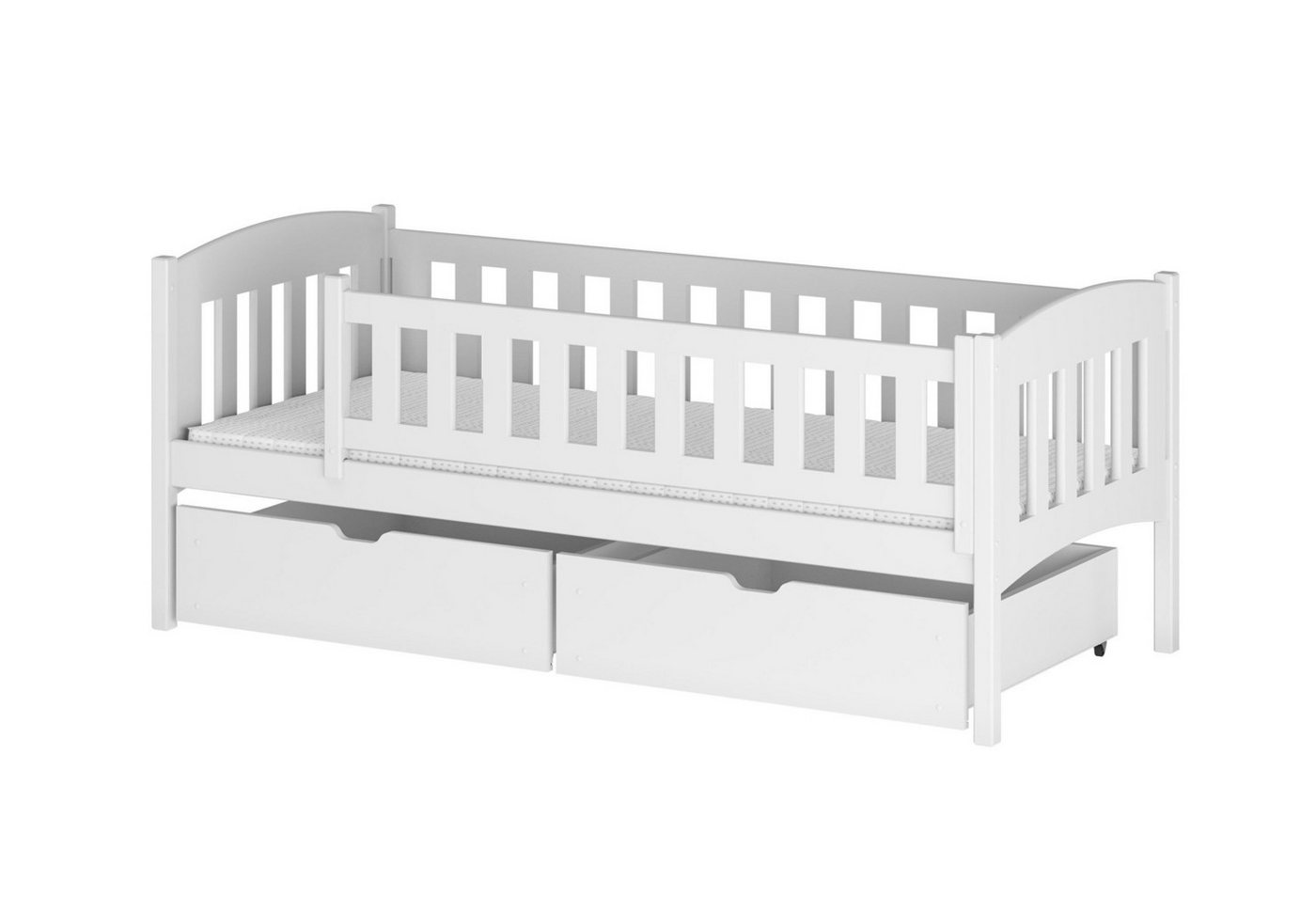 Kids Collective Kinderbett Einzelbett 90x200 mit zwei Schubladen aus Vollholz massiv, Rausfallschutz, Lattenrost, weiß, 200 x 90 cm, mit Matratze Kids Collective Kinderbett Einzelbett 90x200 mit zwei Schubladen aus Vollholz massiv, Rausfallschutz, Lattenrost, weiß, 200 x 90 cm, mit Matratze von Kids Collective