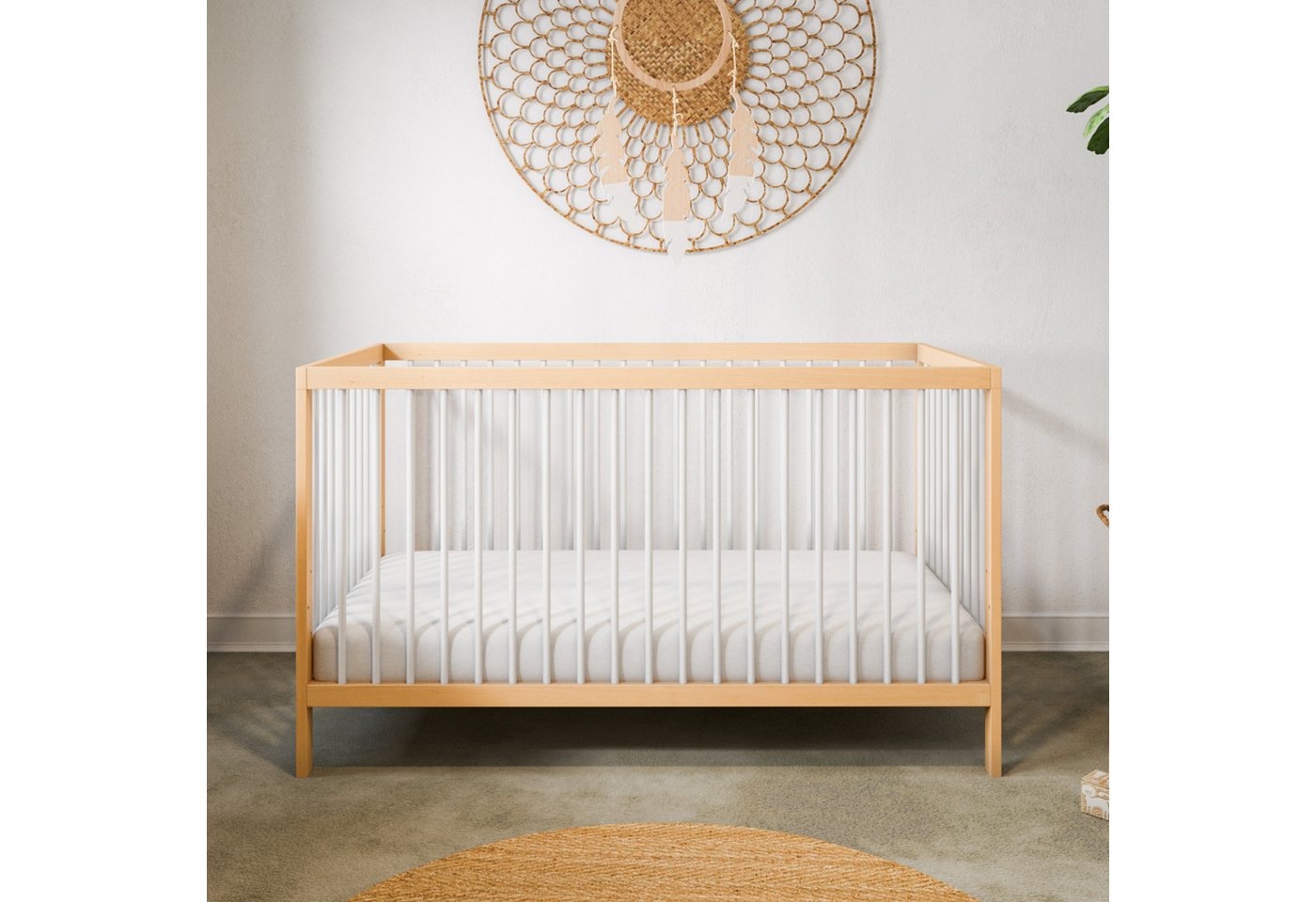 Kids Collective Kinderbett Kinderbett Gitterbett 60x120 und 70x140 cm herausnehmbare Sprossen, mit Matratze Natur mix Weiß 70x140 cm von Geburt bis 6. Lebensjahr Kids Collective Kinderbett Kinderbett Gitterbett 60x120 und 70x140 cm herausnehmbare Sprossen, mit Matratze Natur mix Weiß 70x140 cm von Geburt bis 6. Lebensjahr von Kids Collective