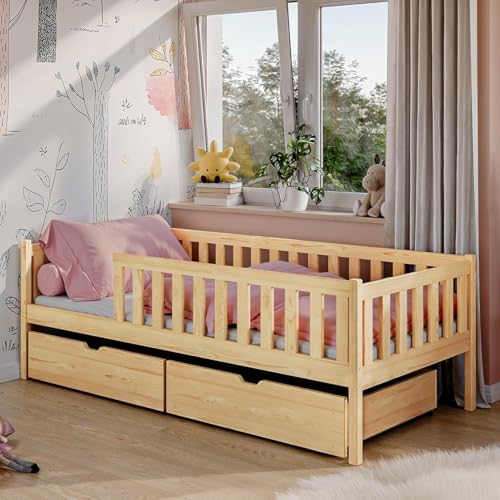 Kids Collective Kinderbett mit Zwei Schubladen, Rausfallschutz und Lattenrost, Kinder Bett | Sicher & stabil | weitere Größen 80x160, 80x180, 90x200 cm | 90x190cm: von 4. bis 13. Lebensjahr, Natur Kids Collective Kinderbett mit Zwei Schubladen, Rausfallschutz und Lattenrost, Kinder Bett | Sicher & stabil | weitere Größen 80x160, 80x180, 90x200 cm | 90x190cm: von 4. bis 13. Lebensjahr, Natur von Kids Collective