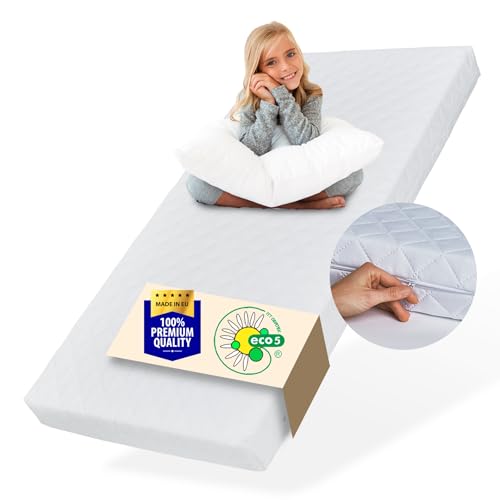 Kids Collective Matratze 120x200 Baby Kindermatratze 120x200 cm mit waschbarem Bezug für Kinder 10 cm hoch, Wendematratze eco5 Zertifizierung für Kinderbett Bodenbett Doppelbett von Kids Collective