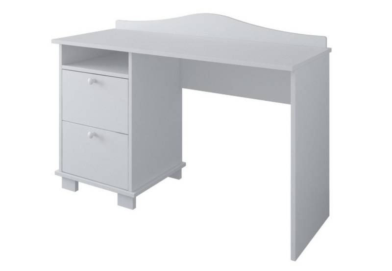 Kids Collective Schreibtisch Kinderschreibtisch mit 74 cm Arbeitshöhe, zwei Schubladen und Ablagefach in weiß Made in Europe von Kids Collective