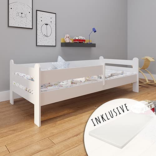 Kids Collective Kinderbett 90x200 mit Matratze, Rausfallschutz, & Lattenrost in weiß Mädchen Jungen Bett Jugendbett… von Kids Collective