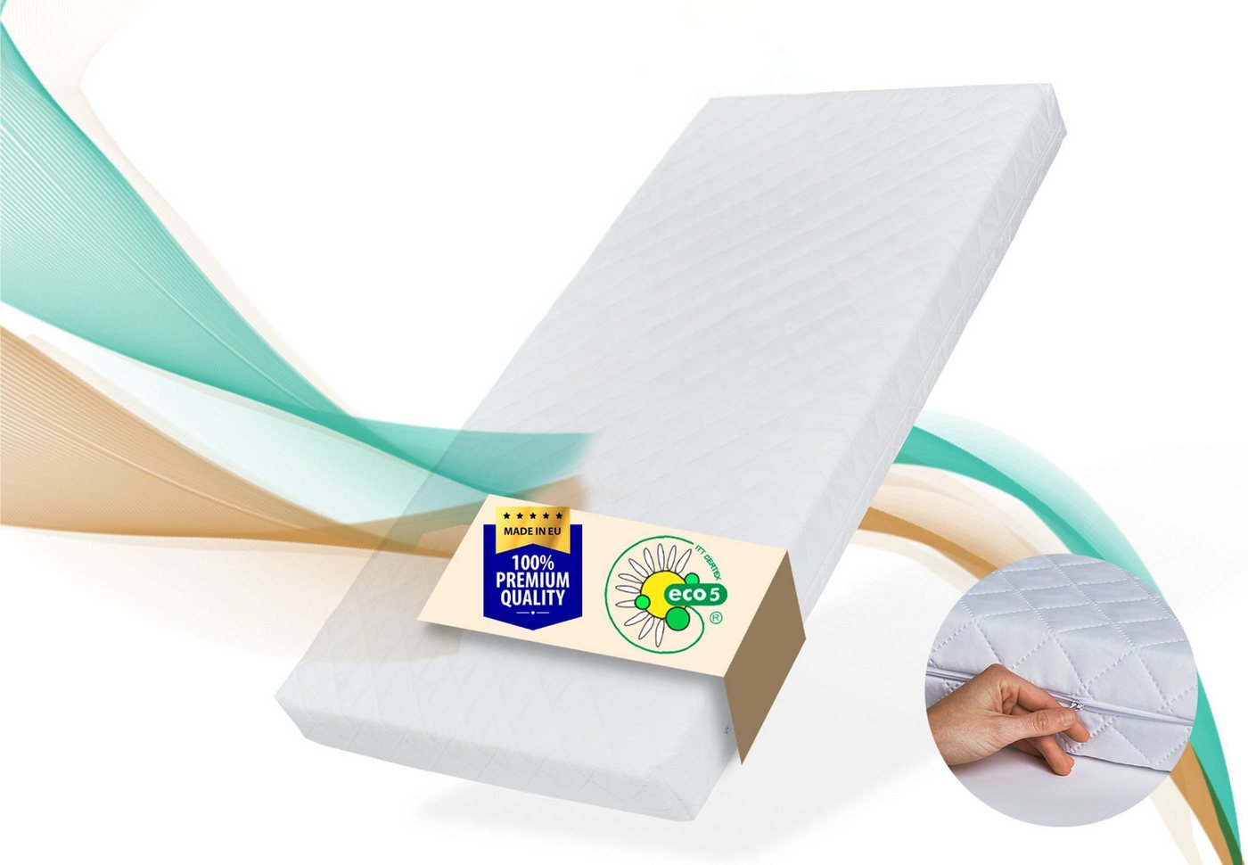 Kindermatratze waschbarer Bezug Kinder 10 cm hoch, eco5 Zertifizierung Wendematratze, Kids Collective, 10 cm hoch, Matratze 60x120 Baby Kindermatratze 60x120cm, Kinderbett Bodenbett Kindermatratze waschbarer Bezug Kinder 10 cm hoch, eco5 Zertifizierung Wendematratze, Kids Collective, 10 cm hoch, Matratze 60x120 Baby Kindermatratze 60x120cm, Kinderbett Bodenbett von Kids Collective