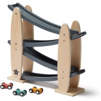 Kids Concept - Aiden Kugelbahn mit Autos, grau / natur (4er-Set) von Kids Concept by Sweden Concept AB