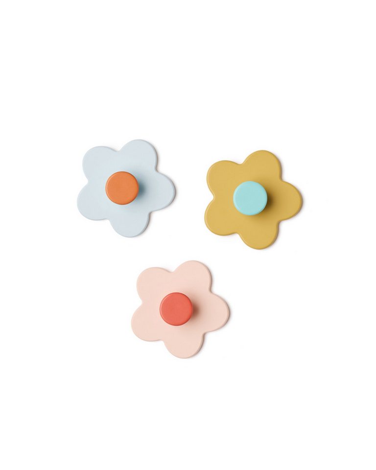 Kids Concept Kleiderhaken Hakenset 3er-Pack Blume mix 9.5 x 9.5 x 3cm, Kinderzimmer, (2-St) von Kids Concept