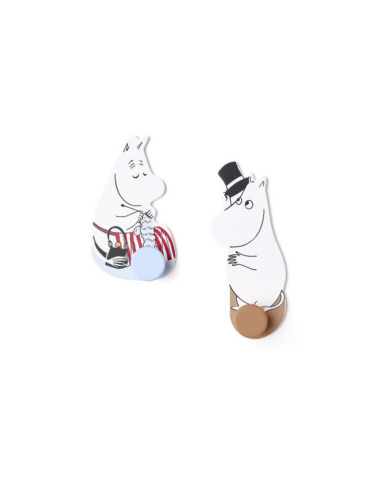 Kids Concept Kleiderhaken Kleiderhaken 2er-Set Mumin 14x3x8,5 und 16,5x3x10cm aus Holz, Kinderzimmer, (2-St., mit Mumin-Motiv) von Kids Concept