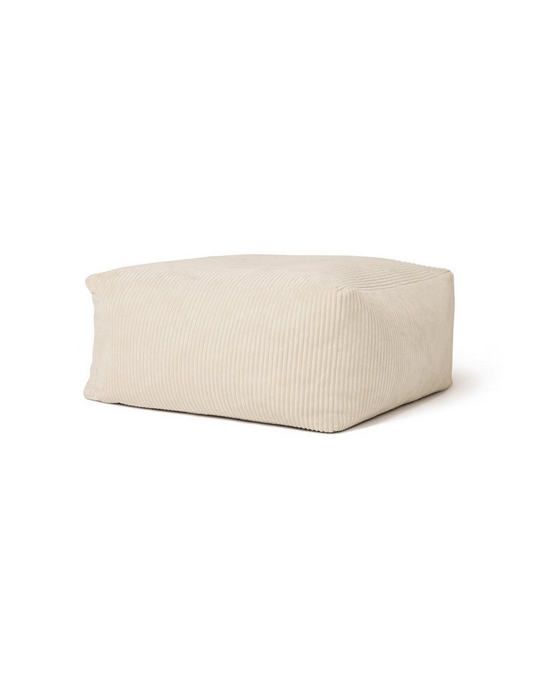 Kids Concept Sitzsack Sitzkissen weiss 85 x 85 x 34cm für Kinderzimmer (Aus robustem Cord-Stoff) von Kids Concept
