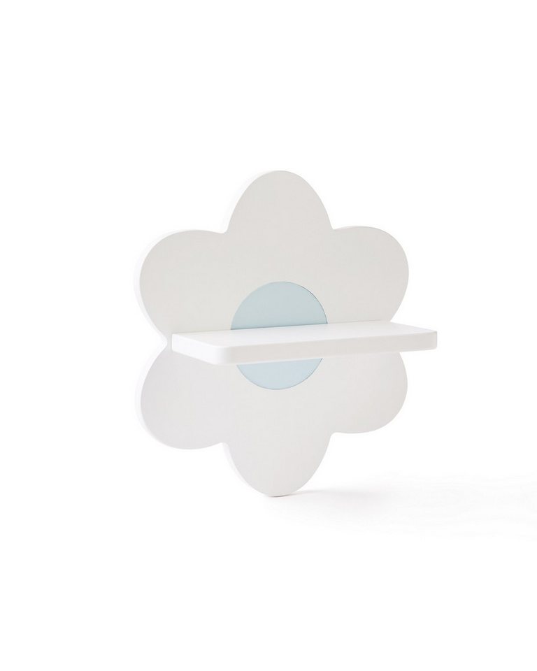 Kids Concept Wandregal Regalbrett Blume weiss 30 x 27 x 12cm aus Holz - Motiv für Kinder von Kids Concept