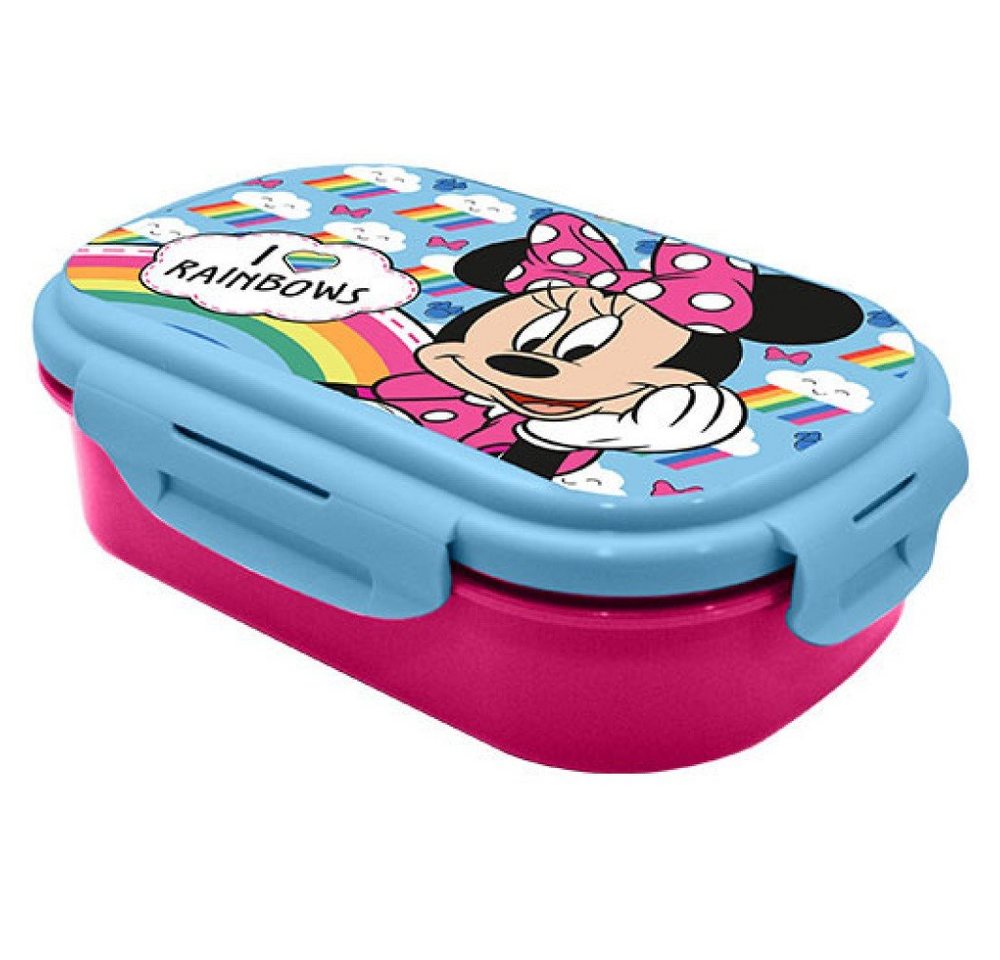 Kids Euroswan Lunchbox Disney Minnie Mouse Brotdose mit Besteck i Love Rainbows von Kids Euroswan