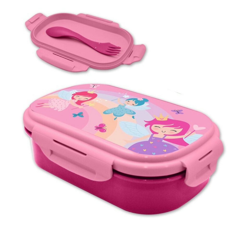 Kids Euroswan Lunchbox Feen Prinzessin 2tlg. Kinder Lunch Set Brotdose plus Göffel, Kunststoff, (2-tlg) von Kids Euroswan