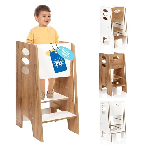 Kitchen Kids Helper Lernturm ab 1 Jahr - Höhenverstellbarer Lernturm Montessori Eiche-Weiß 80cm - Sicherer Learning Tower für Kinder - Ideal für Küche & Bad - Stabile Konstruktion - Leichter Aufbau Kitchen Kids Helper Lernturm ab 1 Jahr - Höhenverstellbarer Lernturm Montessori Eiche-Weiß 80cm - Sicherer Learning Tower für Kinder - Ideal für Küche & Bad - Stabile Konstruktion - Leichter Aufbau von Kids Helper Opiatowski
