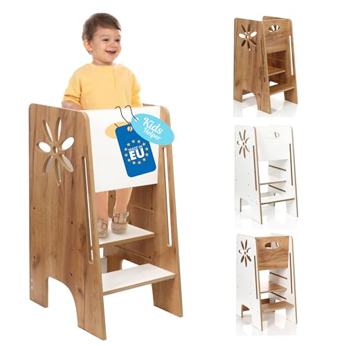 Kitchen Kids Helper Lernturm ab 1 Jahr - Höhenverstellbarer Lernturm Montessori Eiche-Weiß 80cm - Sicherer Learning Tower für Kinder - Ideal für Küche & Bad - Stabile Konstruktion - Leichter Aufbau Kitchen Kids Helper Lernturm ab 1 Jahr - Höhenverstellbarer Lernturm Montessori Eiche-Weiß 80cm - Sicherer Learning Tower für Kinder - Ideal für Küche & Bad - Stabile Konstruktion - Leichter Aufbau von Kids Helper Opiatowski