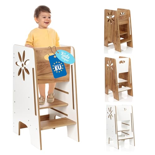 Kitchen Kids Helper Lernturm ab 1 Jahr - Höhenverstellbarer Lernturm Montessori Weiß und Eich 80cm - Sicherer Learning Tower für Kinder - Ideal für Küche & Bad - Stabile Konstruktion -Leichter Aufbau Kitchen Kids Helper Lernturm ab 1 Jahr - Höhenverstellbarer Lernturm Montessori Weiß und Eich 80cm - Sicherer Learning Tower für Kinder - Ideal für Küche & Bad - Stabile Konstruktion -Leichter Aufbau von Kids Helper Opiatowski