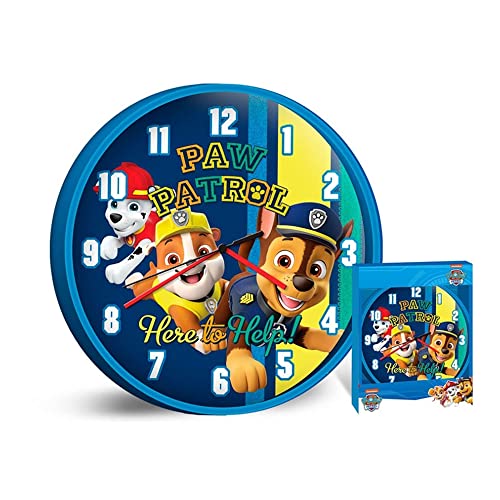 Kidslicensing Patrol - Wanduhr - Dekorative Uhr für Kinder - 25 cm, KD-PW16696, Bunt, One Size von Kids Licensing