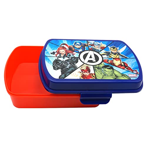 SRV Hub® – lizenzierte Kinder-Lunchbox Marvel Avengers Sandwich-Box Schule Kindergarten Reisen für Mädchen und Jungen von Kids Licensing