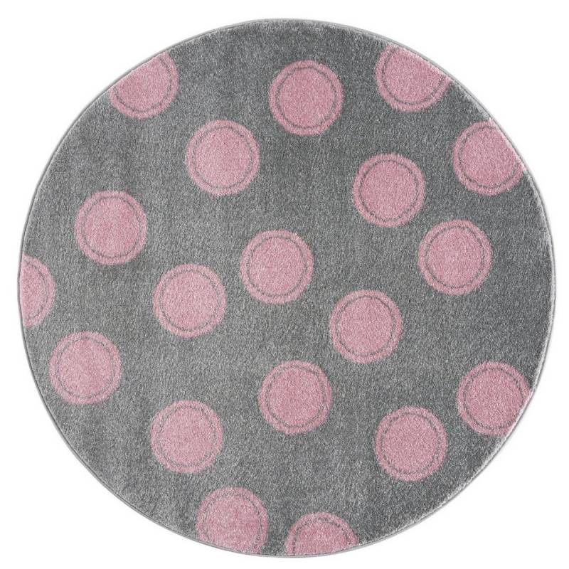 Kinderteppich Punkte rund, Kids Love Rugs, rund, Höhe: 16 mm, weicher Flor von Kids Love Rugs