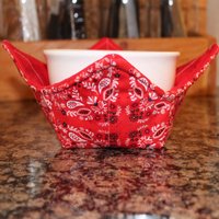 Rote Bandana Mikrowellen Schüssel Gemütlich Wiederverwendbare Heiße Halter von KidsCrittersCrohns