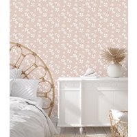 Beige Und Weiß Tapete Mit Natur Design in Für Schlafzimmer Kinderzimmer Baby von KidsInteriorsStore