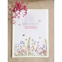 Schule Zeugnismappe Blumen - Einschulung Personalisiert Titelblatt Mit Oder Ohne Mappe Blumenwiese Blüten von HeyStephieShop