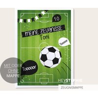 Schule Zeugnismappe Fußball - Soccer Einschulung Personalisiert Titelblatt Mit Oder Ohne Mappe von HeyStephieShop